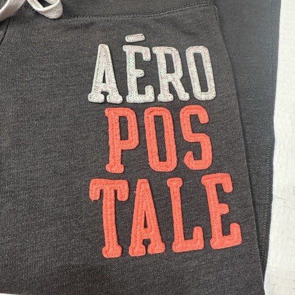 Aeropostale Sweatpants Women XS Gray Drawstring Waist Cuffs Low Rise Y2K  Retro - Picture 4 of 6